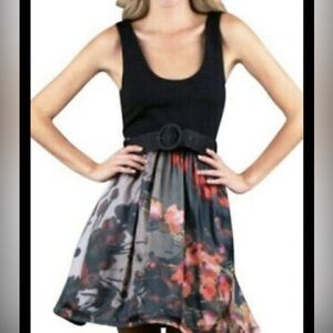 Alice + Olivia Black Floral Dress Sz Xs